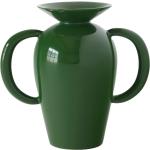 Emeraldfarbene Organische Vasen & Blumenvasen glänzend aus Keramik 