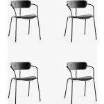 Reduzierte Schwarze Moderne &tradition Designer Stühle lackiert aus Eiche stapelbar Breite 50-100cm, Höhe 0-50cm, Tiefe 0-50cm 4-teilig 