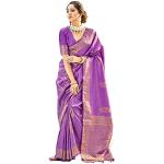 Violette Elegante Saris aus Seide für Damen Einheitsgröße für Partys 