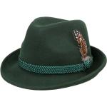 Dunkelgrüne Karo LIPODO Trilbies & Fedora-Hüte aus Filz 57 für Herren zum Oktoberfest 