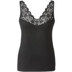 Schwarze SPEIDEL Lingerie Nachhaltige V-Ausschnitt Damenträgerhemden & Damenachselhemden durchsichtig aus Jersey Größe L 