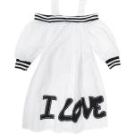 Reduzierte Weiße Langärmelige MONNALISA Kinderträgerkleider aus Baumwolle für Mädchen 