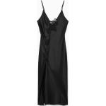 Schwarze Elegante COS V-Ausschnitt Trägerkleider aus Seide für Damen Größe XS 