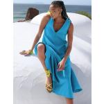 Reduzierte Blaue Elegante Riani Maxi V-Ausschnitt Sommerkleider maschinenwaschbar für Damen Größe L für den für den Sommer 