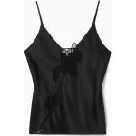 Schwarze Elegante COS V-Ausschnitt Rückenfreie Tops aus Seide für Damen Größe M 