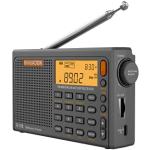 SIHUADON R-108 Kleines Tragbare Radios Wiederaufladbares Batterieradio UKW FM AM SW Airband Radio weltempfänger digitalradio mit ATS-Stationsspeicher Sleep-Funktion (Grau)