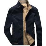 Dunkelblaue Atmungsaktive Stehkragen 3-in-1 Jacken mit Reißverschluss aus Baumwolle Handwäsche für Herren Größe 5 XL für den für den Winter 