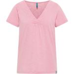 Pinke Vintage Tranquillo Bio Nachhaltige V-Ausschnitt T-Shirts aus Jersey für Damen Größe M für den für den Sommer 