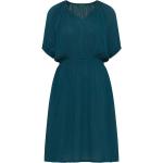 tranquillo Damen-Midi-Kleid mit kurzem V-Ausschnitt, bermuda blue, Gr. 40
