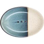 Blaue Tranquillo Nachhaltige Ovale Seifenschalen & Seifenablagen aus Steingut 