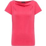 Rosa Langärmelige Tranquillo Bio Nachhaltige Wasserfall-Ausschnitt T-Shirts aus Jersey für Damen Größe S 