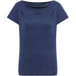 Reduzierte Blaue Langärmelige Tranquillo Bio Nachhaltige Wasserfall-Ausschnitt T-Shirts aus Jersey für Damen Größe XS 