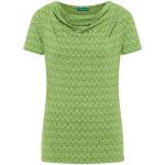 Reduzierte Grüne Langärmelige Tranquillo Bio Nachhaltige Wasserfall-Ausschnitt T-Shirts aus Baumwolle für Damen Größe M 