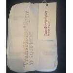 Weiße TransHorse Sport Bandagen für Pferde aus Fleece 4-teilig 