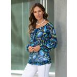 Marineblaue bader Tunika-Blusen durchsichtig aus Polyester für Damen Größe M 