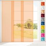 Transparenter Flächenvorhang Voile 60x245 cm wahlweise mit und ohne Technik, schlichte und stilvolle Fensterdekoration in vielen verschiedenen Farben erhältlich (hellorange - apricot / mit Technik)