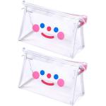 Emoji Smiley Kleine Kosmetiktaschen durchsichtig mit Reißverschluss aus PVC klein 