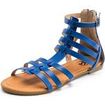 Marineblaue Römersandalen & Gladiator Sandalen mit Schnalle für Damen Größe 40 für den für den Sommer 