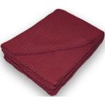 Bordeauxrote Betten-ABC Häkeldecken & Strickdecken aus Textil maschinenwaschbar 130x170 