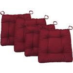 Reduzierte Rote Stuhlkissen Sets aus Polyester maschinenwaschbar 4-teilig 