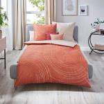 Orange Traumschlaf Biberbettwäsche mit Reißverschluss aus Baumwolle 240x220 