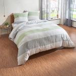 Grüne Melierte Traumschlaf Feinbiber Bettwäsche aus Baumwolle 155x200 