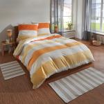 Orange Melierte Traumschlaf Feinbiber Bettwäsche aus Baumwolle 155x220 