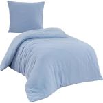 Blaue Unifarbene Traumschlaf Bettwäsche Sets & Bettwäsche Garnituren aus Musselin 135x200 