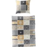 Gelbe Traumschlaf Biberbettwäsche mit Reißverschluss aus Baumwolle 135x200 