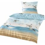 Blaue Traumschlaf Bettwäsche Sets & Bettwäsche Garnituren mit Reißverschluss aus Baumwolle 155x220 