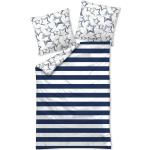 Blaue Traumschlaf Bettwäsche Sets & Bettwäsche Garnituren mit Reißverschluss aus Renforcé 155x220 
