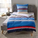 Blaue Moderne Traumschlaf Seersucker Bettwäsche mit Reißverschluss aus Seersucker 155x220 