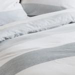 Graue Gestreifte Traumschlaf Feinbiber Bettwäsche aus Baumwolle 135x200 