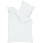 Reduzierte Weiße Unifarbene Traumschlaf Feinbiber Bettwäsche aus Baumwolle 3-teilig 