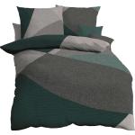 Grüne Traumschlaf Biberbettwäsche mit Reißverschluss aus Baumwolle 70x90 