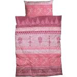 Pinke Motiv Traumschlaf Biberbettwäsche aus Baumwolle 155x220 