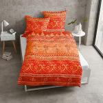 Orange Arabische Traumschlaf Satinbettwäsche aus Mako-Satin maschinenwaschbar 220x200 