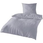 Silberne Unifarbene Traumschlaf bügelfreie Bettwäsche mit Reißverschluss aus Baumwolle maschinenwaschbar 135x200 