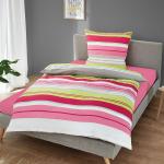 Pinke Traumschlaf Bio Seersucker Bettwäsche aus Baumwolle 155x220 