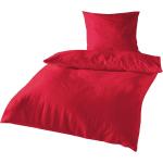 Rote Unifarbene Traumschlaf Seersucker Bettwäsche aus Seersucker 155x200 