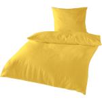 Gelbe Unifarbene Traumschlaf bügelfreie Bettwäsche mit Reißverschluss aus Seersucker 200x200 