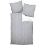 Silberne Gestreifte Traumschlaf bügelfreie Bettwäsche aus Baumwolle trocknergeeignet 2-teilig 