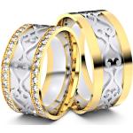Weiße Diamantringe aus Gelbgold mit Diamant für die Braut 