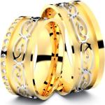 Gelbe Antike Brillantringe aus Weißgold mit Diamant zur Hochzeit 