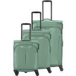 Mintgrüne Travelite Trolleys aus Kunstfaser mit Außentaschen 3-teilig 
