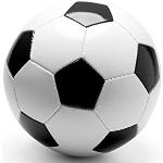 TRECOLA Fußball, Größe 5, zweifarbig, mit klassischen fünfeckigen Aufnähern aus Kunstleder (schwarz)