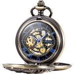 Vintage Handaufzug Vintage Uhren & Antike Uhren mit Halloween-Motiv mit skelettiertem Zifferblatt mit römischen Zahlen mit Kunststoff-Uhrenglas für Herren 