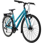 Blaue KS Cycling 21 Gang Jugendfahrräder für Damen 28 Zoll mit Scheibenbremse 