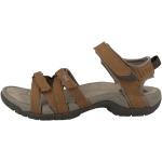 Braune Gepunktete Teva Tirra Outdoor-Sandalen mit Riemchen aus Veloursleder leicht für Damen für den für den Sommer 