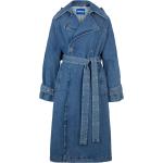 Blaue HUGO BOSS HUGO Trenchcoats aus Baumwolle für Damen Übergrößen 